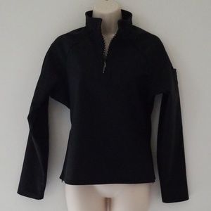 KYE Black Pullover Dress Shirt Hip & Neck Zip Sz M